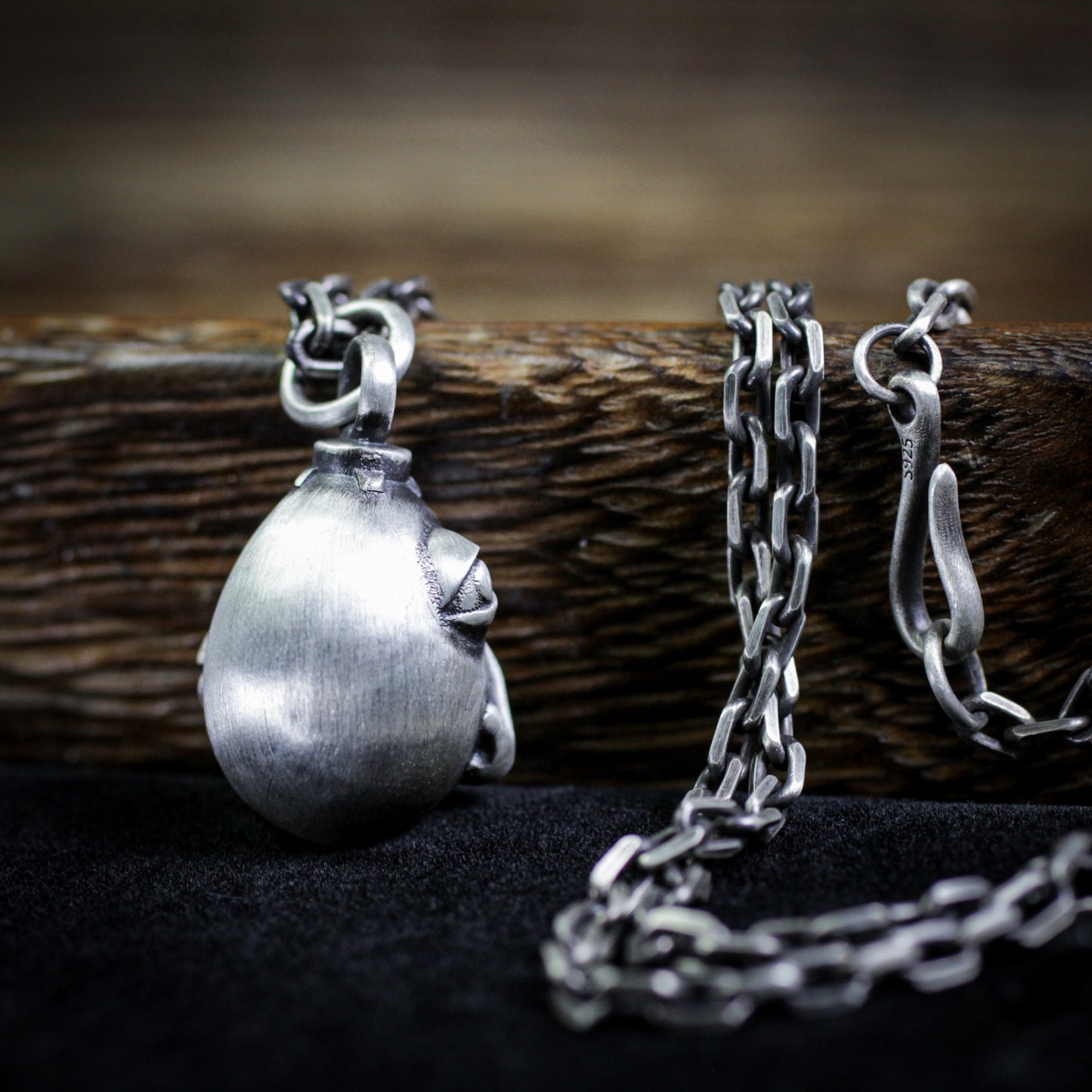 Overlord's Egg 925 Silver Pendant Necklace-Legend of Sword Style Beihe Wright-Handmade Solid Silver Pendant Gift Necklace
