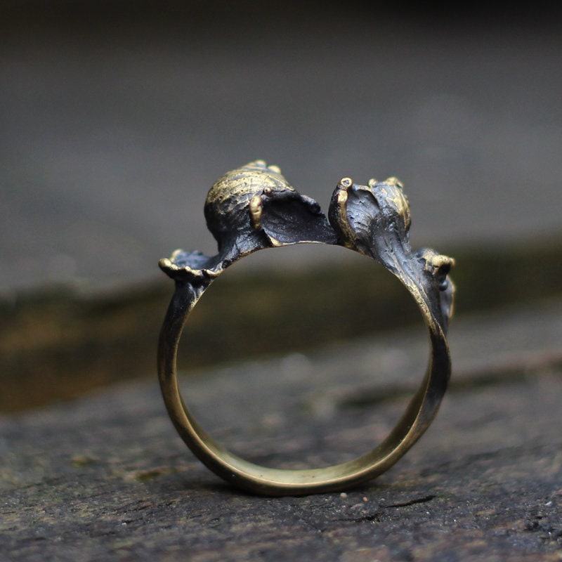 Wave 925 silver ring, water ring made of silver/brass, Chinese style five element water attribute ring, unique silver jewelry-Craftsman made - SATANHORN