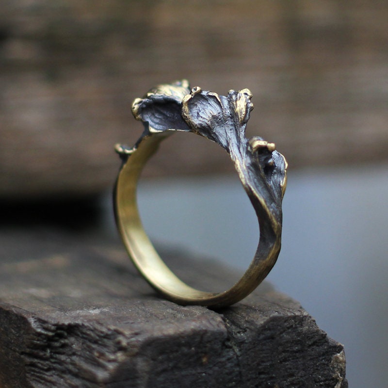 Wave 925 silver ring, water ring made of silver/brass, Chinese style five element water attribute ring, unique silver jewelry-Craftsman made - SATANHORN