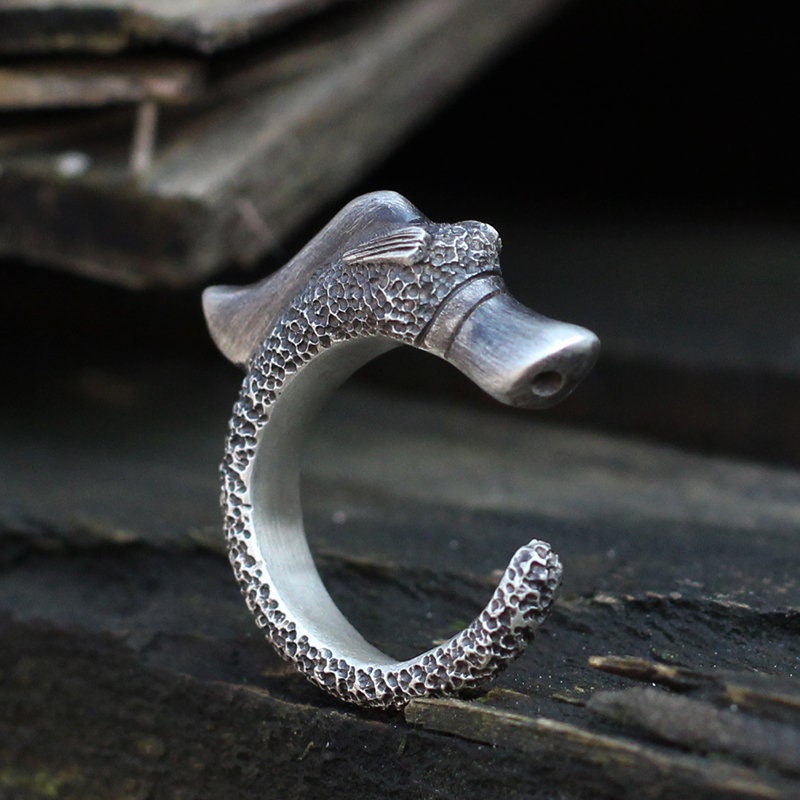 Dragon Pig 925 Silver Ring,Long Yu antique style,China Style,Cute Animal,Innovative,925 Sterling Silver,Brass Open Ring - SATANHORN
