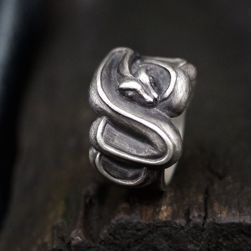 Viper 925 Silver Ring, deadly ring, Medusa, creative surprise gift-handmade sterling silver jewelry-Craftsmen made - SATANHORN