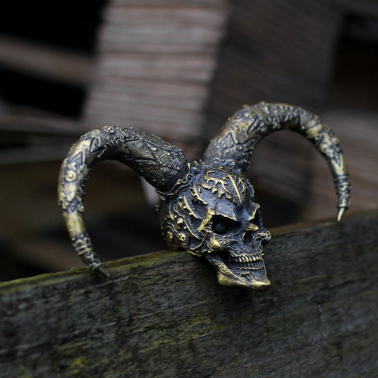 Mystic Harlequin Pendant - Steampunk Brass & Silver Artisan Jewelry - SATANHORN