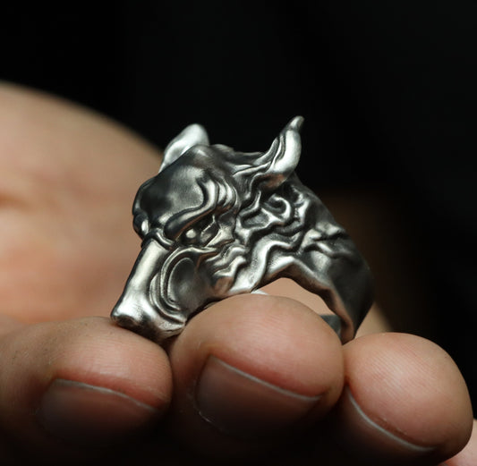 Wolf Totem 925 Silver Ring, Wolf King Ring, Ambition Sterling Silver Brass Wilderness Ring-Craftsmen made - SATANHORN