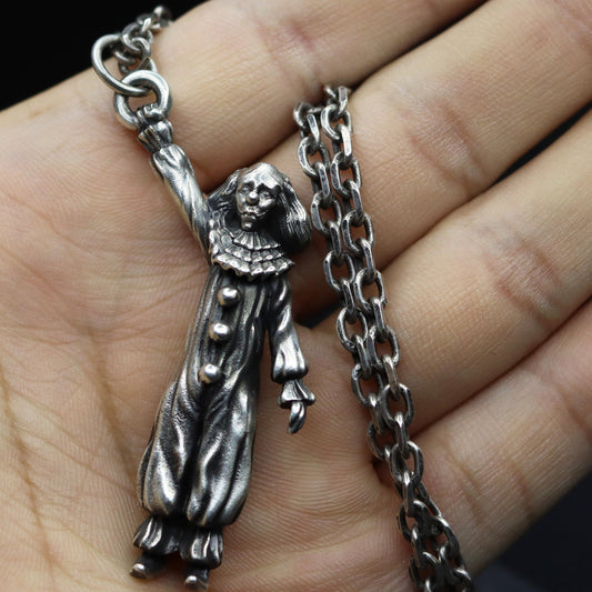 Carnival Master 925 Silver Pendant - Gothic Circus Inspired Handcrafted Necklace