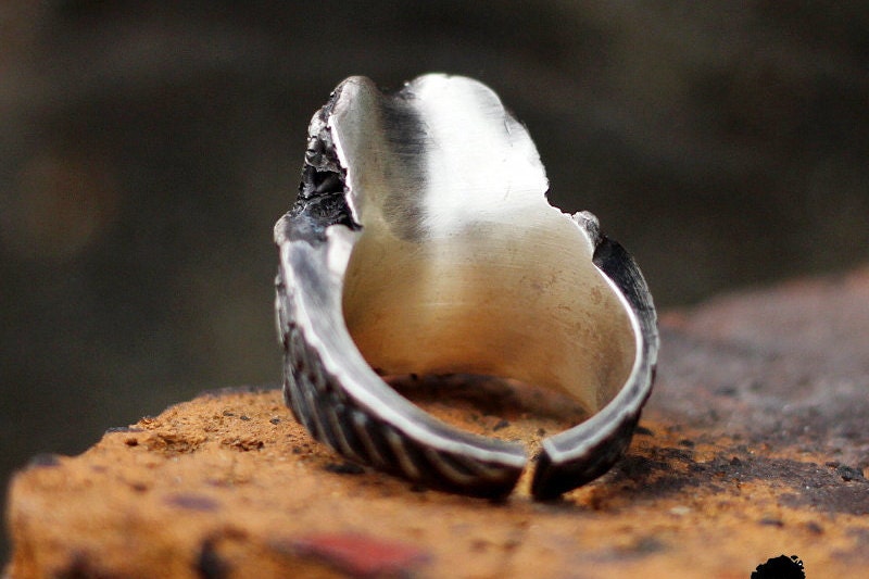 Eagle skull 925 Silver Ring, crow beak ring, bird skull silver jewelry personalized gift-Craftsman made - SATANHORN