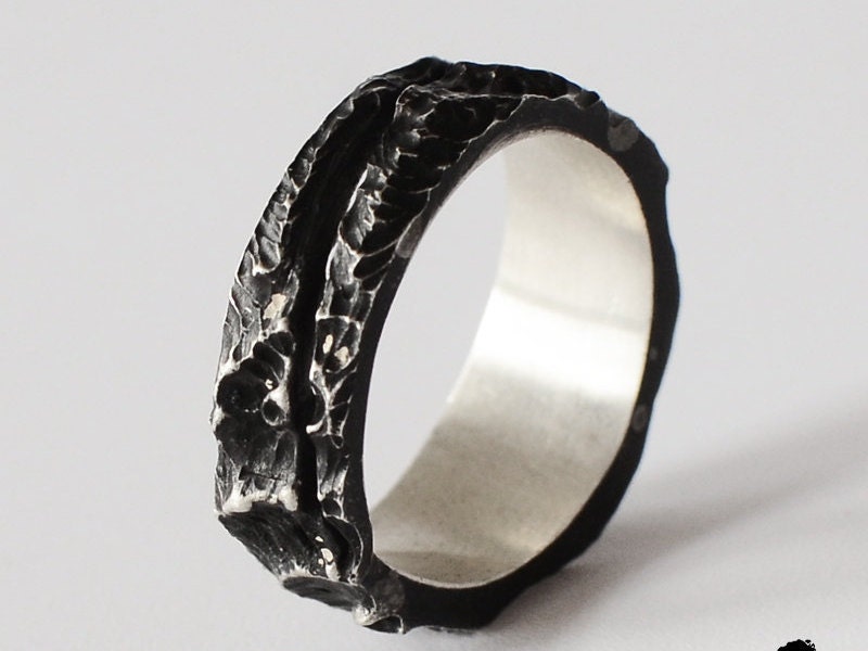 Moon 925 silver ring, Volcano ring, Gift for mother,Moon ring, Black silver ring, 925 sterling silve gift ring-Craftsman made - SATANHORN