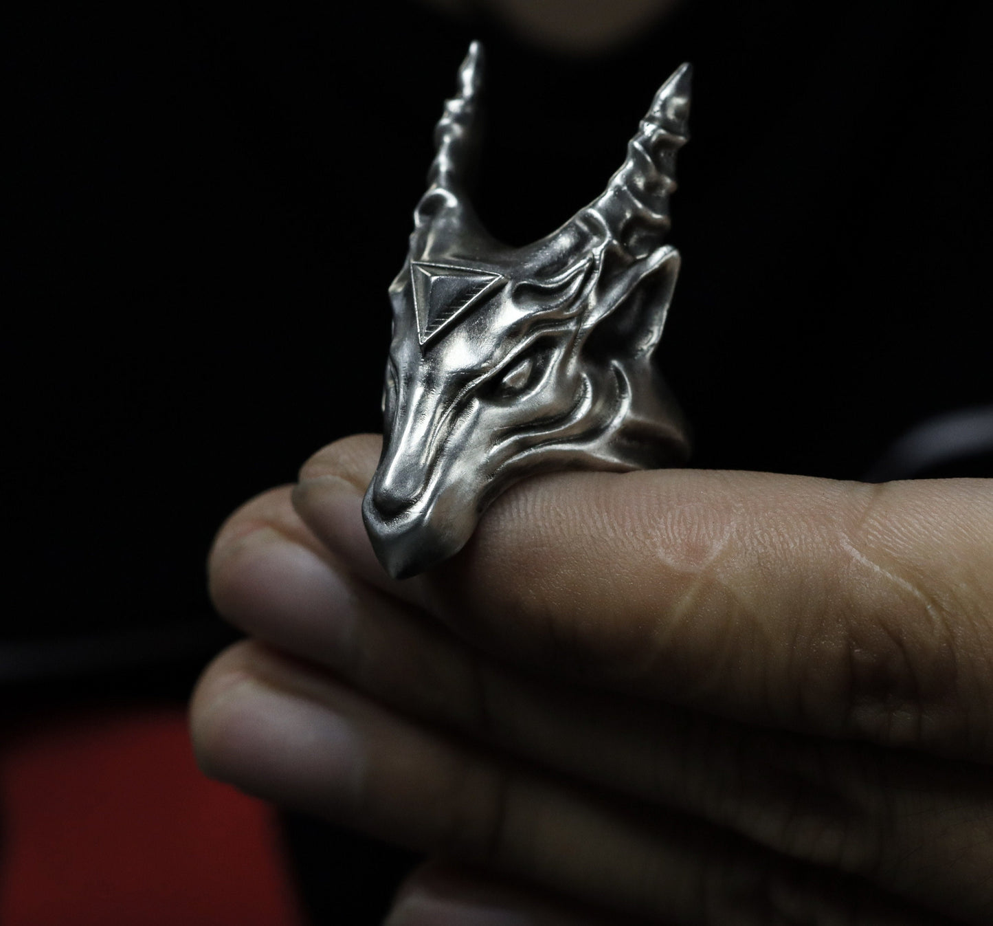 Antelope 925 silver ring, sheep skull silver ring,animal silver ring, natural ring, grassland ring, African animal sheep ring-Craftsmen made - SATANHORN