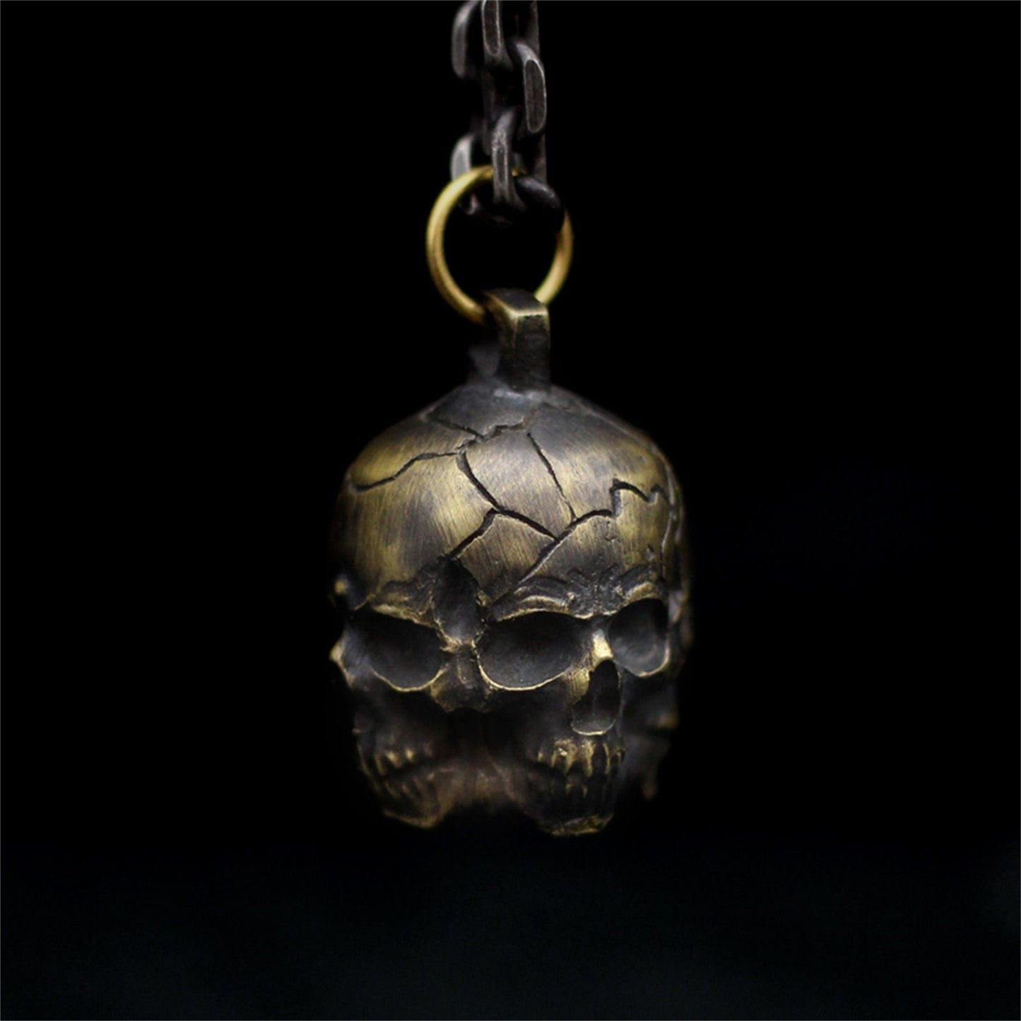 Multi-faceted Skull 925 Silver/brass pendant necklace, variant skull pendant, handmade in 925 sterling silver, brass jewelry- Craftsman made