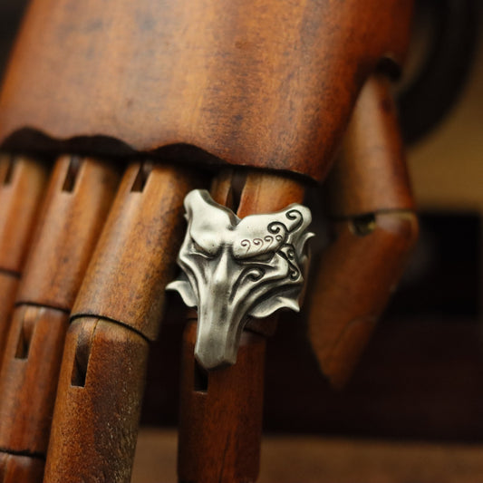 Silver Wolf Mask 925 Silver Ring, Wolf King Skull Personality Creative Silver Ring, Vampire Mask Gentleman Ring-Craftsmen made - SATANHORN