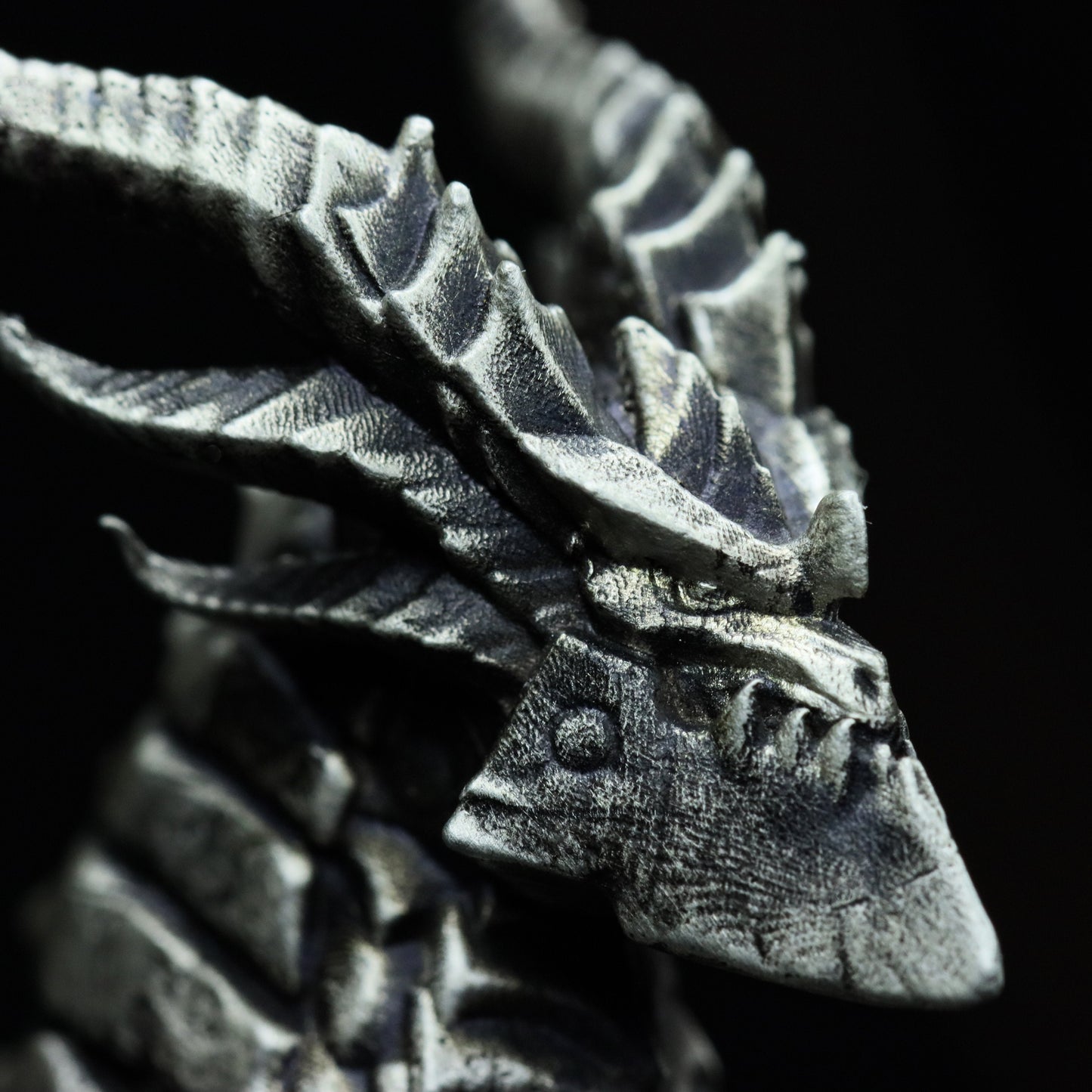 Dragon Lord Ornament Lava Dragon Sculpture - Hand-Forged Brass/925Silver Fantasy Creature Collectible