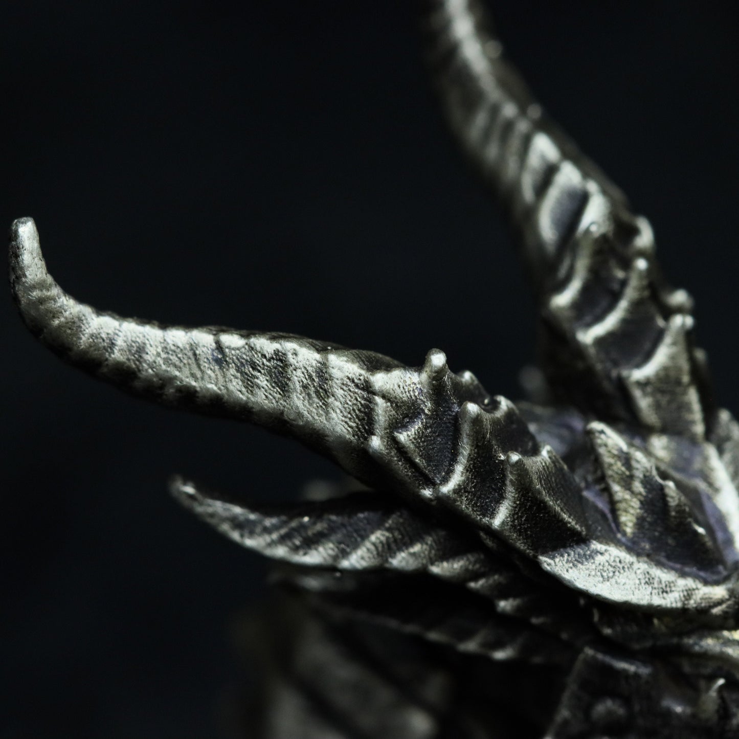 Dragon Lord Ornament Lava Dragon Sculpture - Hand-Forged Brass/925Silver Fantasy Creature Collectible