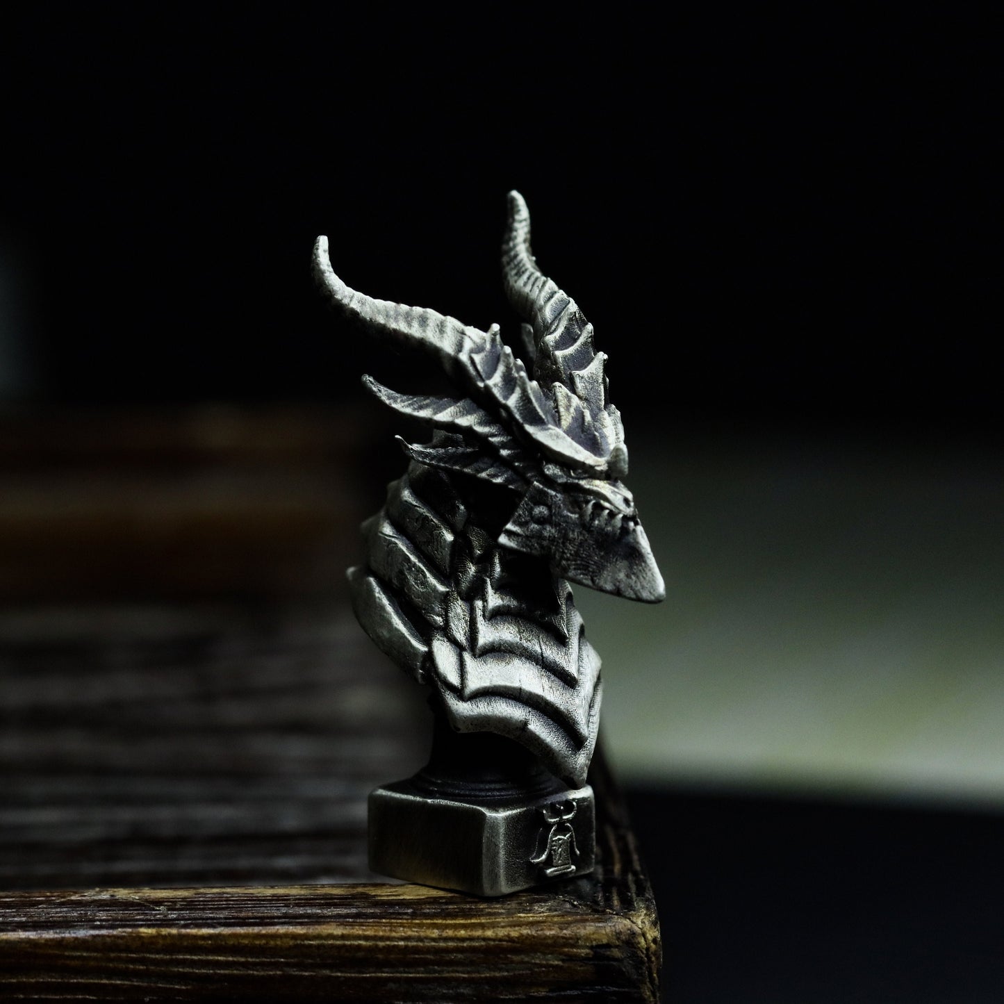 Dragon Lord Ornament Lava Dragon Sculpture - Hand-Forged Brass/925Silver Fantasy Creature Collectible
