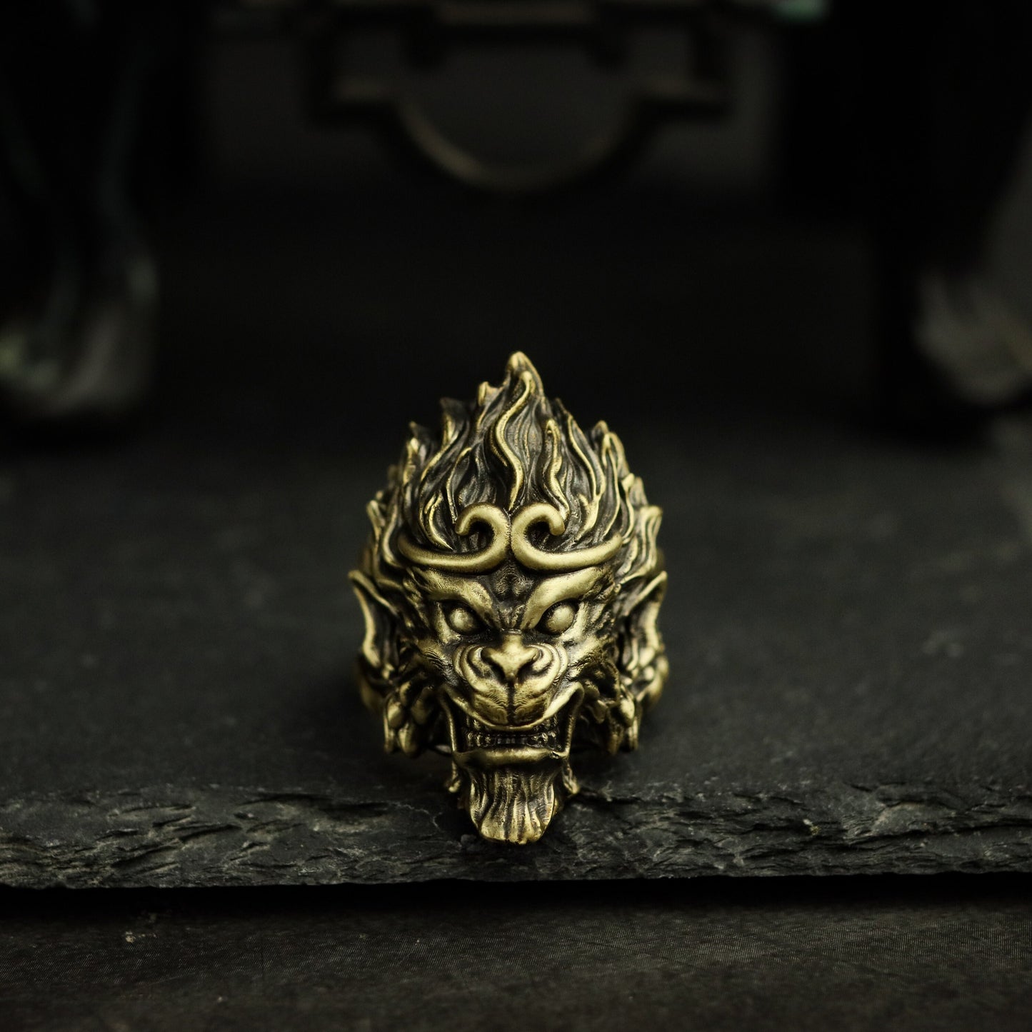 Monkey King 925 Silver Ring, Dark myth of Wukong, Journey to the West, myths and legends 925 sterling silver ring-Craftsmen made - SATANHORN