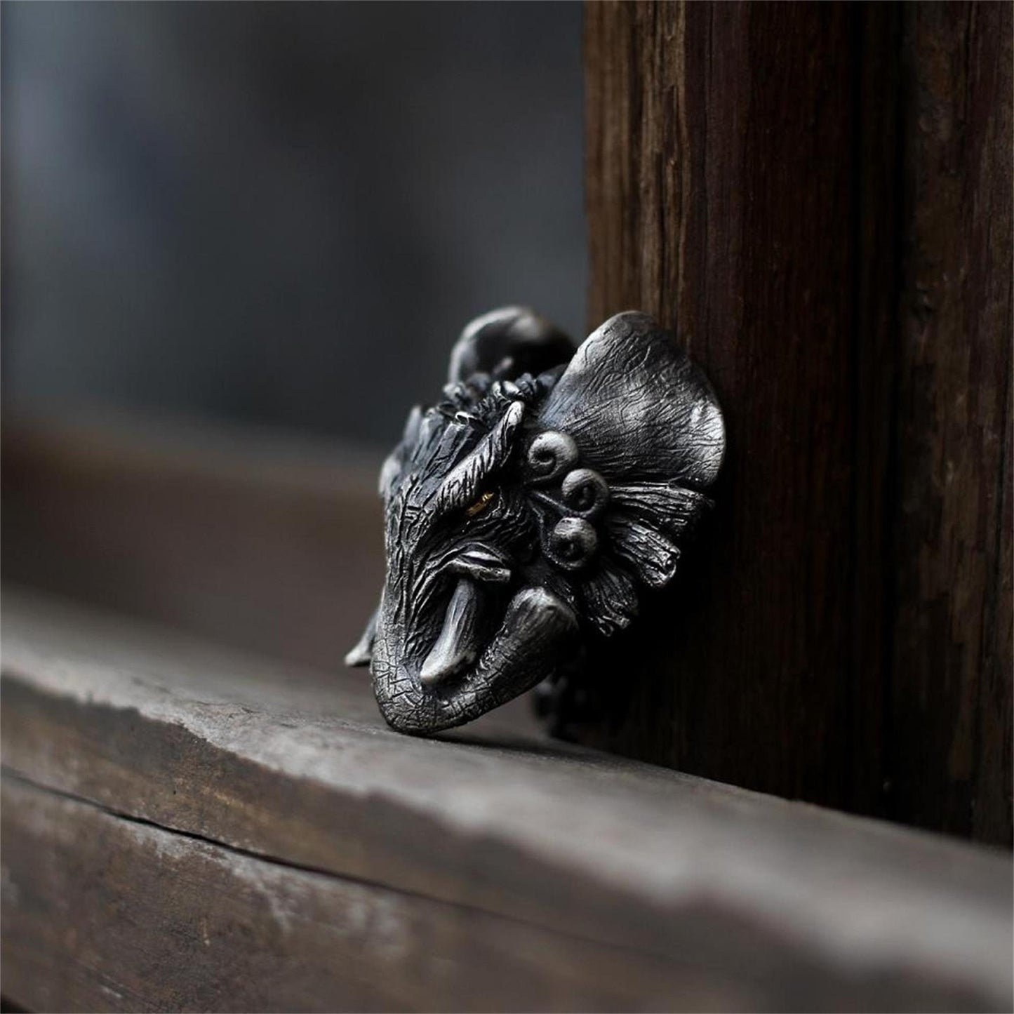 Elephant 925 Silver Pendant, Buddhist Mount Elephant Jewelry, Golden Eye Elephant Pendant Unique Sterling Silver Gift-Craftsmen made