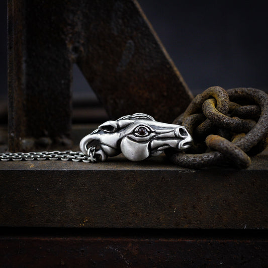 Horse 925 silver pendant, horse head pendant, zebra wild horse exquisite surprise gift-Craftsmen made