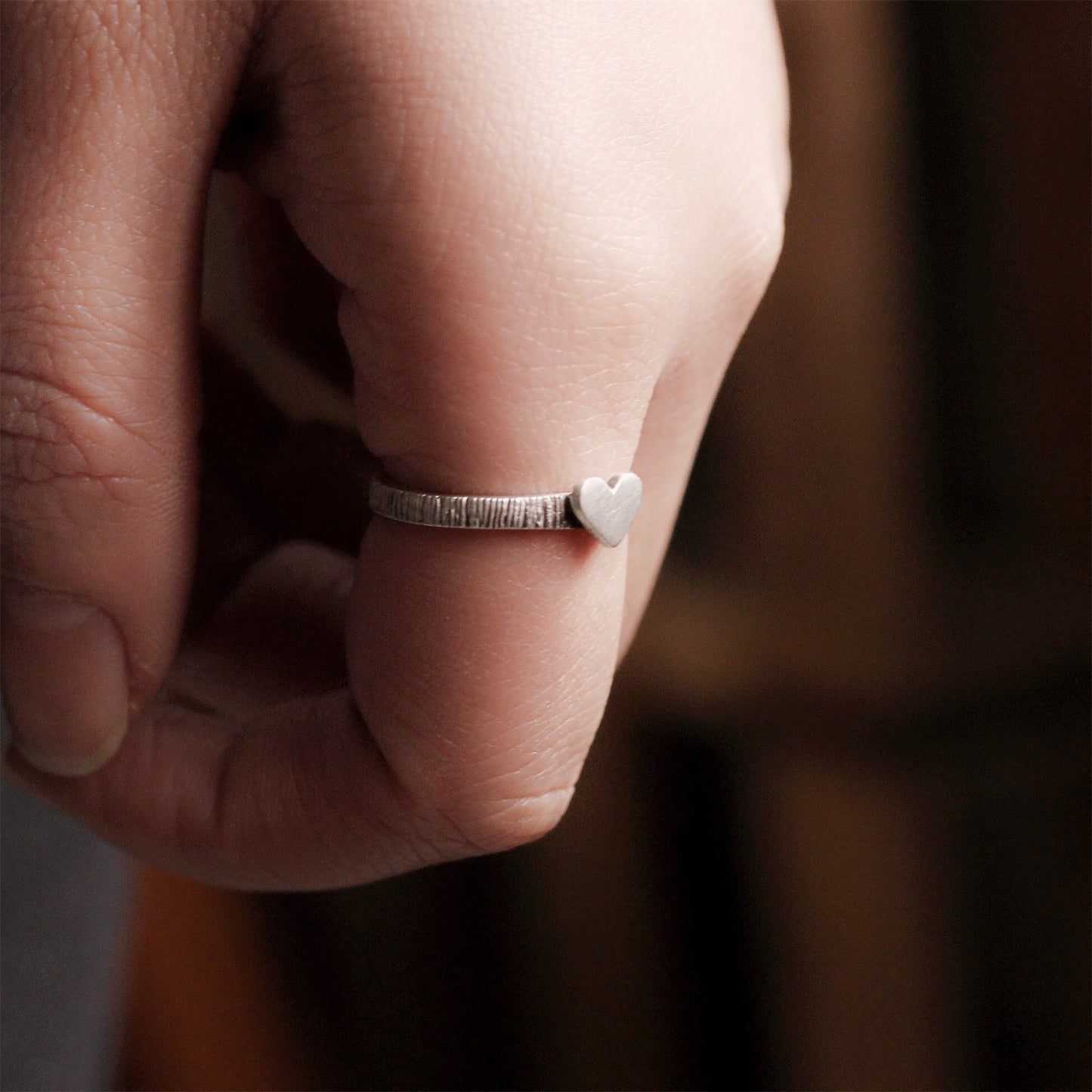 Heart-shaped inlaid 925 Silver Ring, Gift for mother,plain silver gift ring, Creative holiday Combination gift-Craftsmen made - SATANHORN