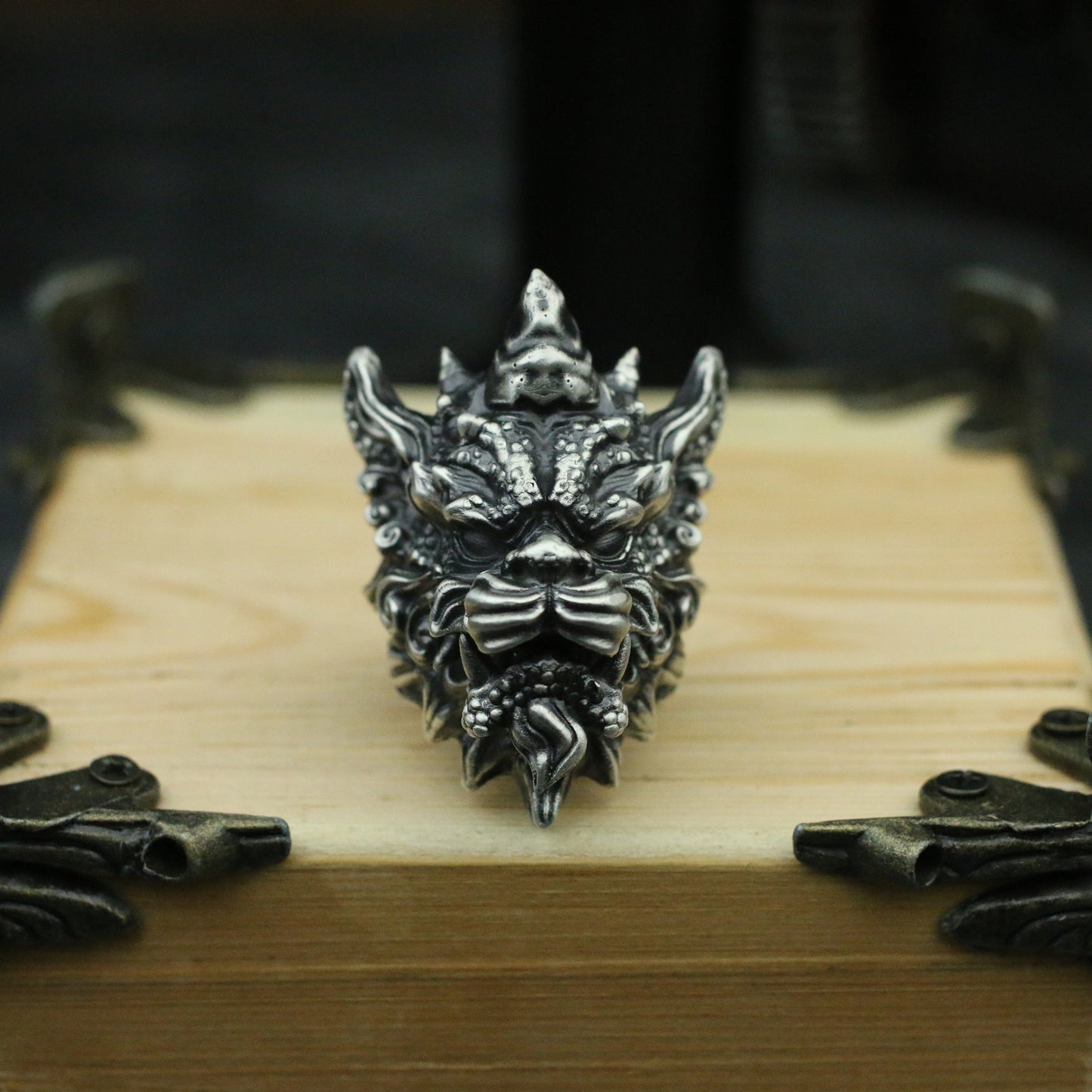 Unicorn 925 silver ring, lion brave sterling silver ring, personalized charm gift-Craftsmen made - SATANHORN