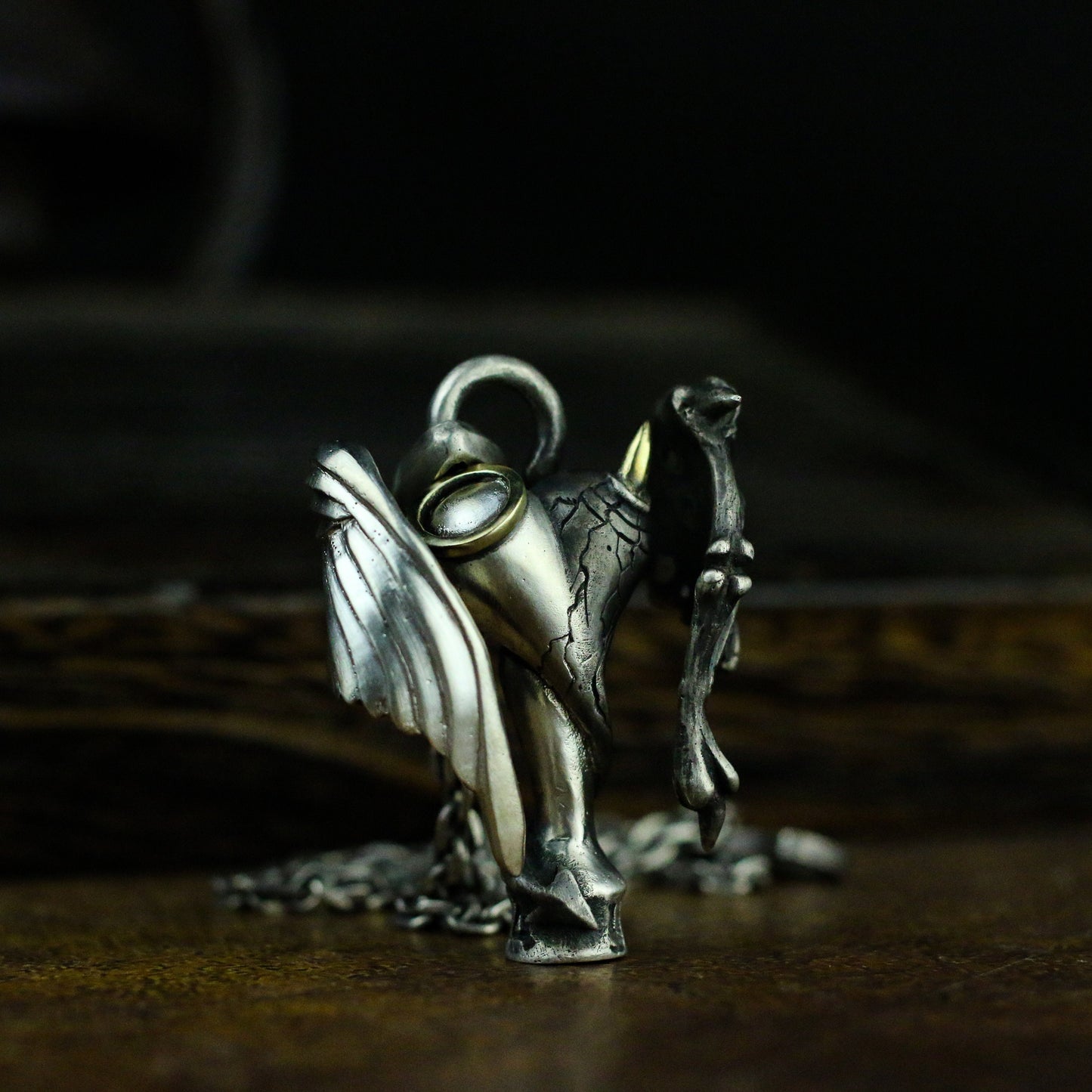Angel and Demon 925 Silver Pendant Necklace, Gift for mother,Angel Wings Pendant, Devil Wings Pendant, Couple Jewelry-Craftsmen made - SATANHORN