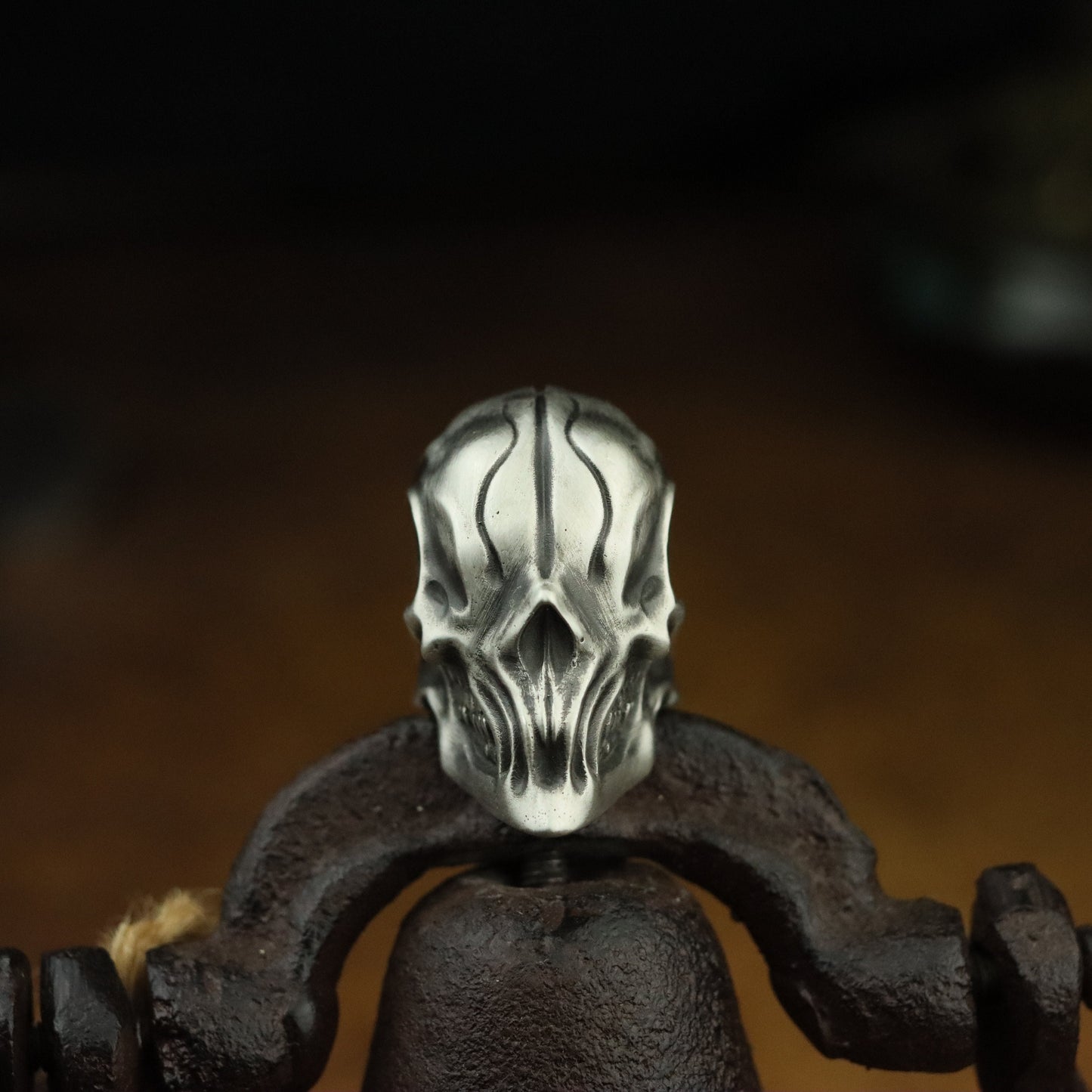 Skull ring 925 sterling silver handmade independently, punk motorcycle skull ring, unique silver skull gift-Craftsmen made - SATANHORN