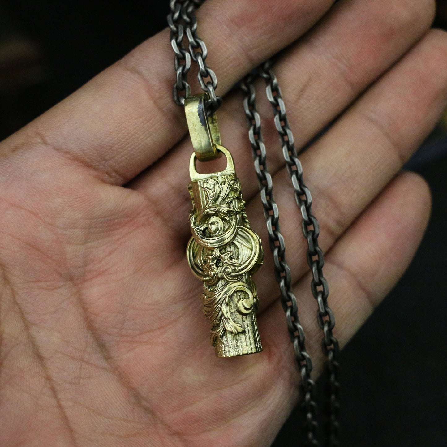 Native American Totem 925 Silver Pendant Necklace, Mysterious pattern pendant, Solid brass and silver jewelry pendant-Craftsman made