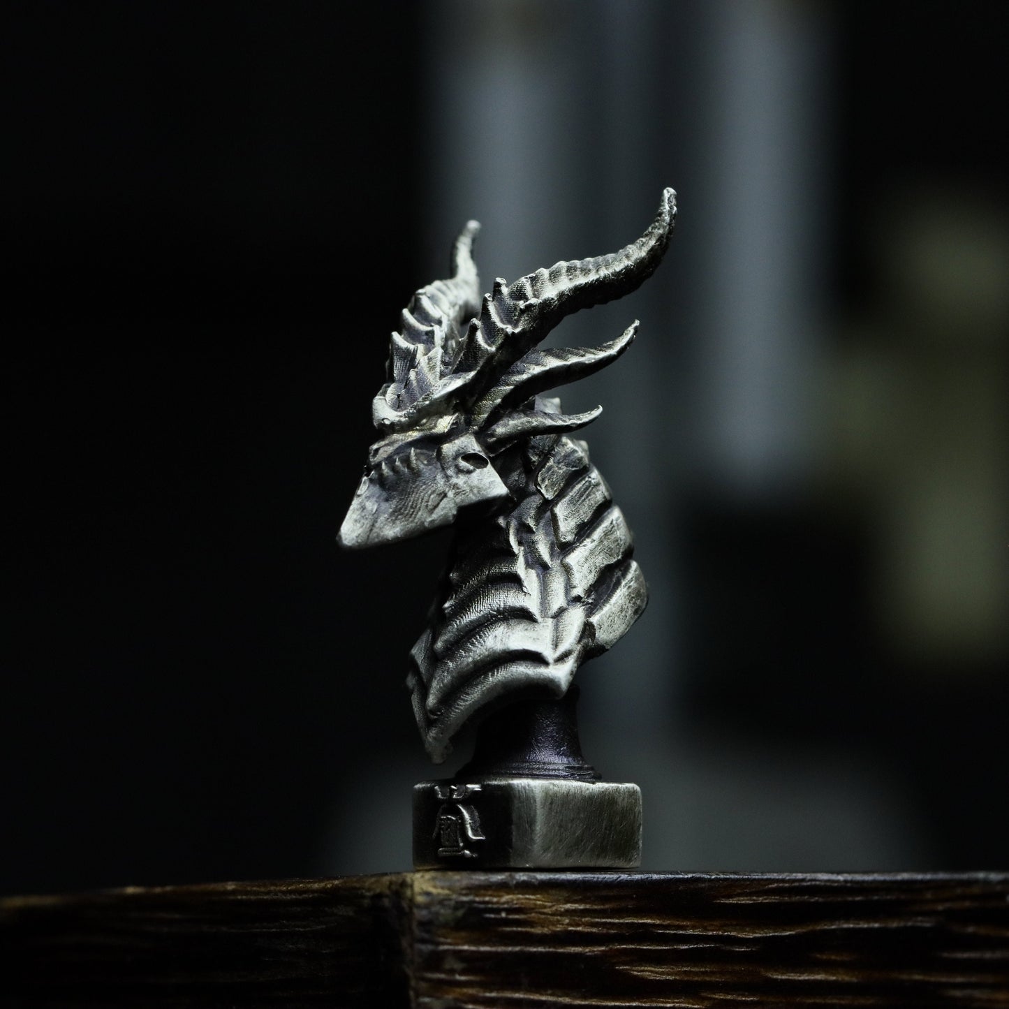 Dragon Lord Ornament Lava Dragon Sculpture - Hand-Forged Brass/925Silver Fantasy Creature Collectible