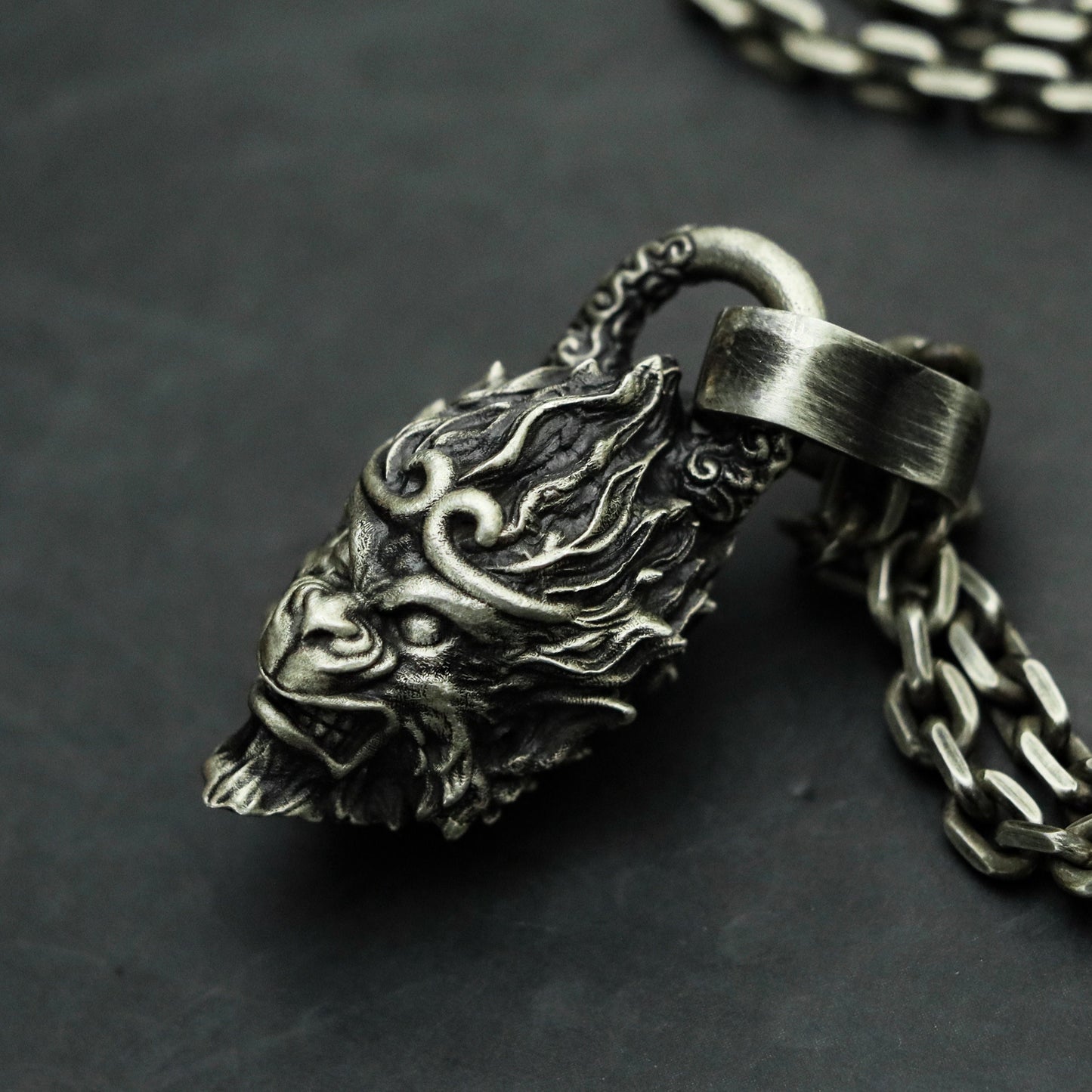 Monkey King 925 Silver Necklace Pendant,Journey to the West,Black Myth:Wu Kong-Craftsmen made