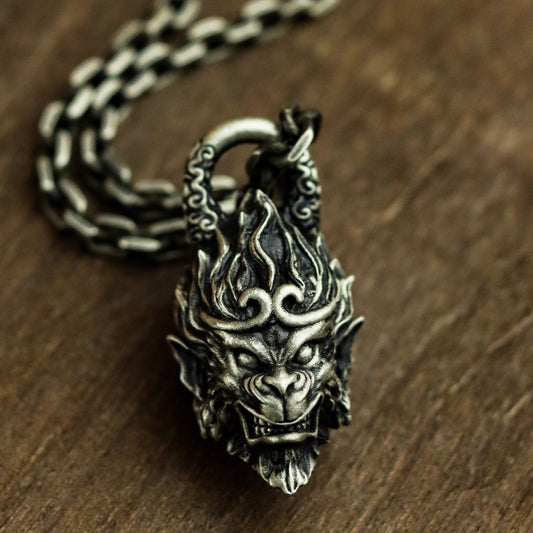 Monkey King 925 Silver Necklace Pendant,Journey to the West,Black Myth:Wu Kong-Craftsmen made