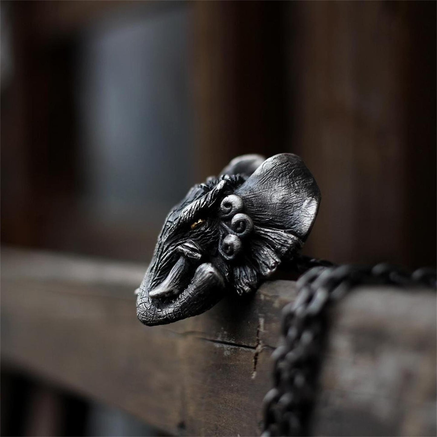 Elephant 925 Silver Pendant, Buddhist Mount Elephant Jewelry, Golden Eye Elephant Pendant Unique Sterling Silver Gift-Craftsmen made