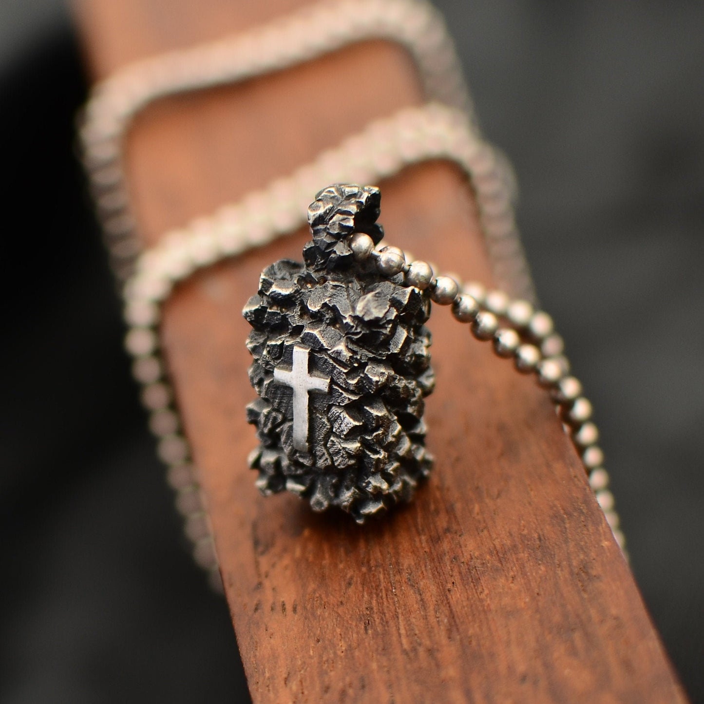 Rock Cross 925 silver Necklace pendant, Gift for mother,Solid sterling silver pendant, unswervingly Handmade-Craftsmen made