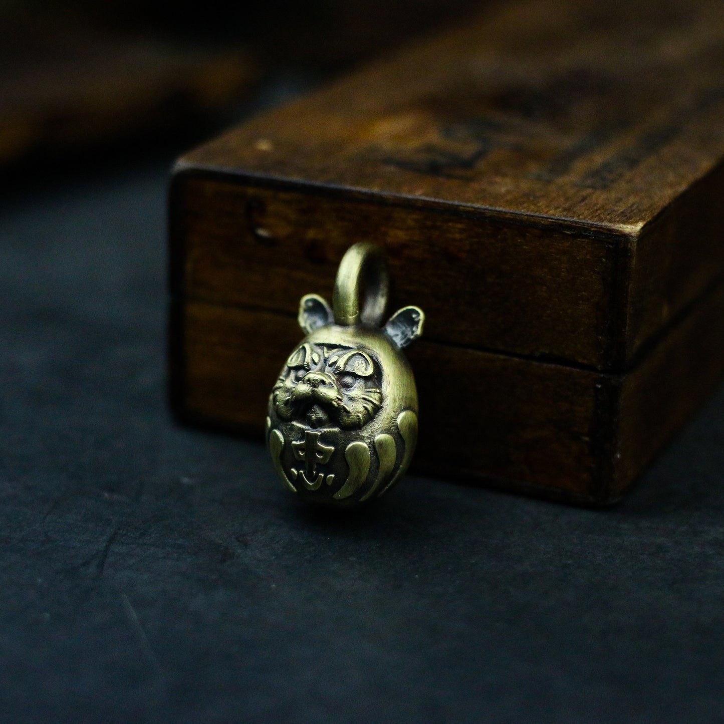 Daruma Egg Tumbler 925 Silver Necklace Pendant - Japanese Style - Classic Elements of Tattoo - Craftsman Made