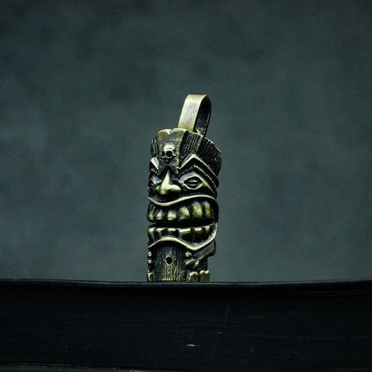 Native American Totem 925 silver Pendant, Funny Face Jewelry, Mysterious american indian Token Belief Pendant——Craftsman made - SATANHORN