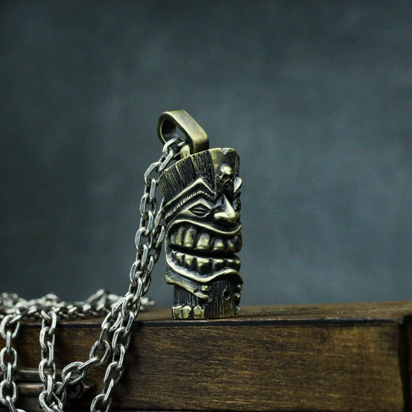 Native American Totem 925 silver Pendant, Funny Face Jewelry, Mysterious american indian Token Belief Pendant——Craftsman made - SATANHORN