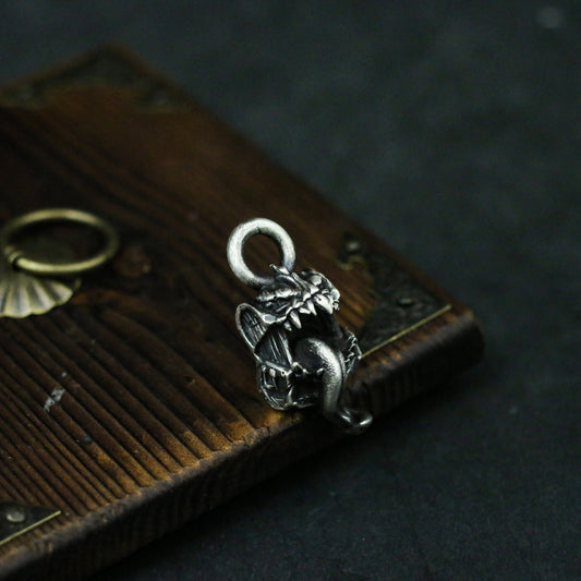 Game treasure box monster 925 silver pendant necklace,Funny silver jewelry,Surprising little gift-Craftsman made