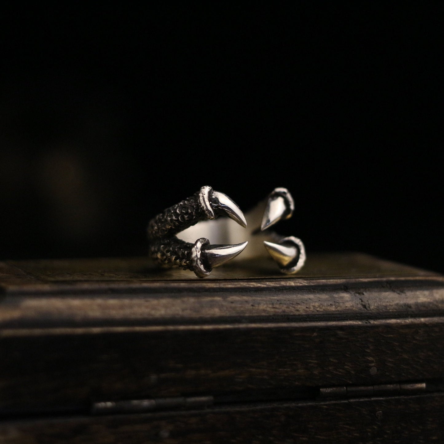 Eagle claw 925 silver ring, Dragon claw ring, Animal claw open ring, Brass sterling silver personalized gift - Craftsman Made - SATANHORN