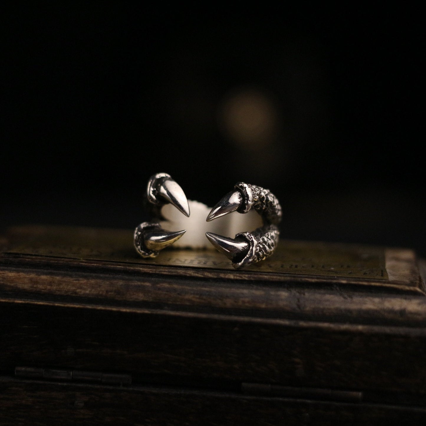 Eagle claw 925 silver ring, Dragon claw ring, Animal claw open ring, Brass sterling silver personalized gift - Craftsman Made - SATANHORN