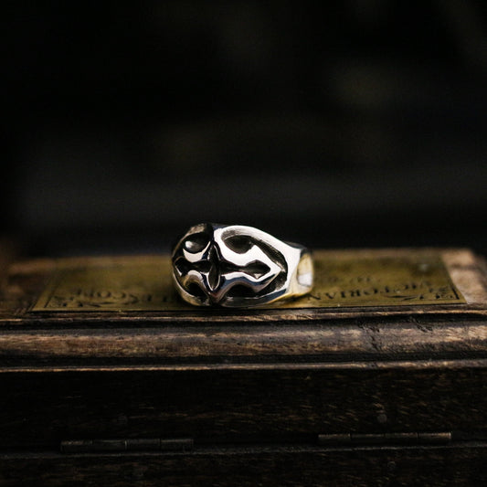 Palace style cross 925 silver ring, hand-printed and polished ring, sterling silver Gothic retro cyberpunk - Craftsman made - SATANHORN