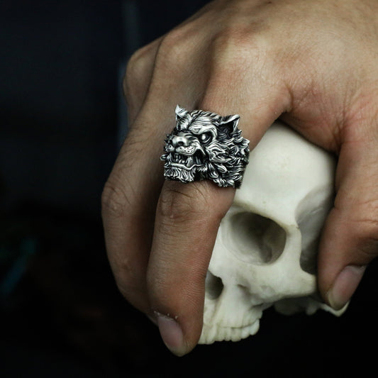 Tiger King 925 Silver Ring, Tiger Ring, Tiger Roaring Mountain Forest, King of Beasts Ring, gifts for men - crafted by craftsmen - SATANHORN