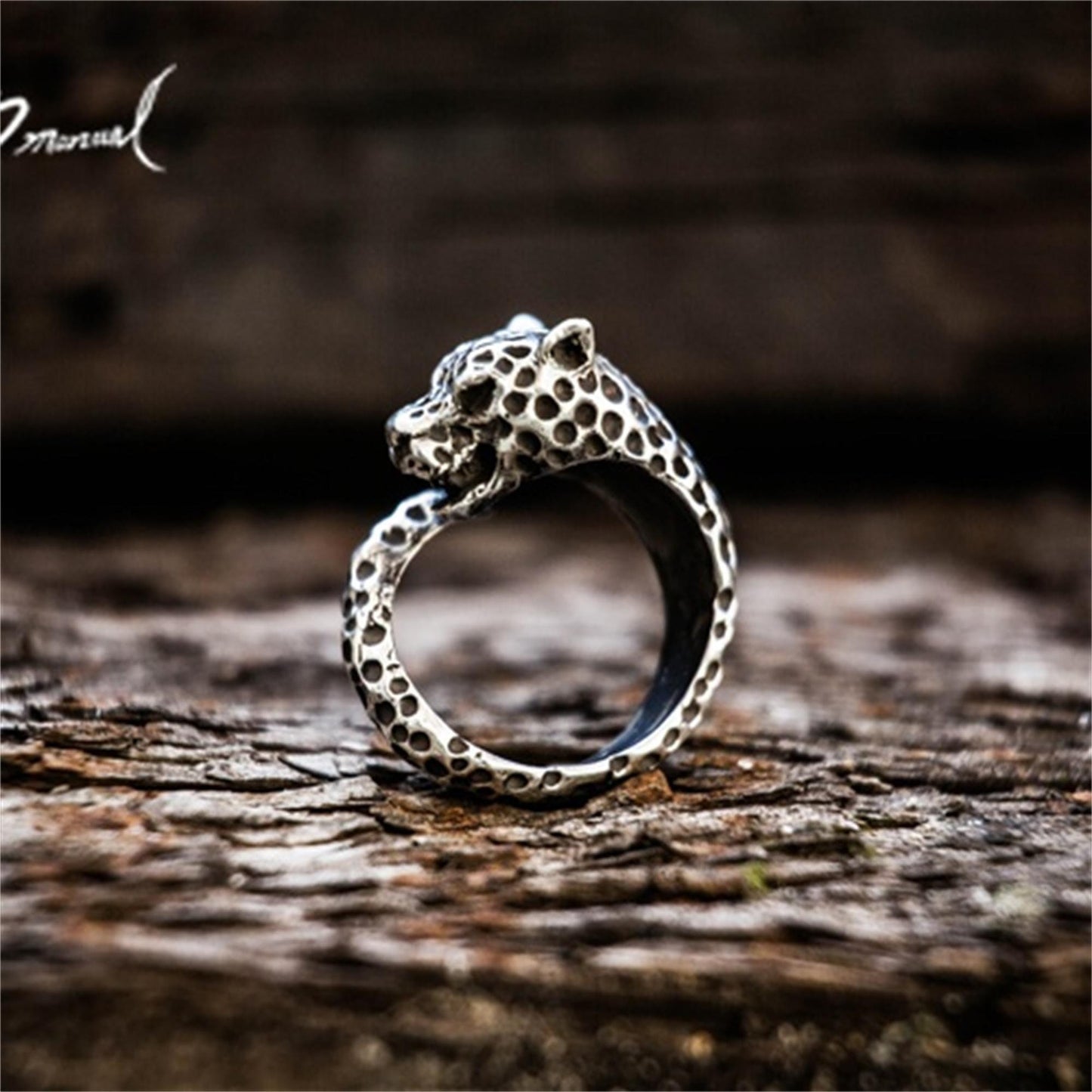 Leopard 925 silver ring, cheetah opening adjustable ring, unique sterling silver Gothic vintage handmade gift-craftsman made - SATANHORN