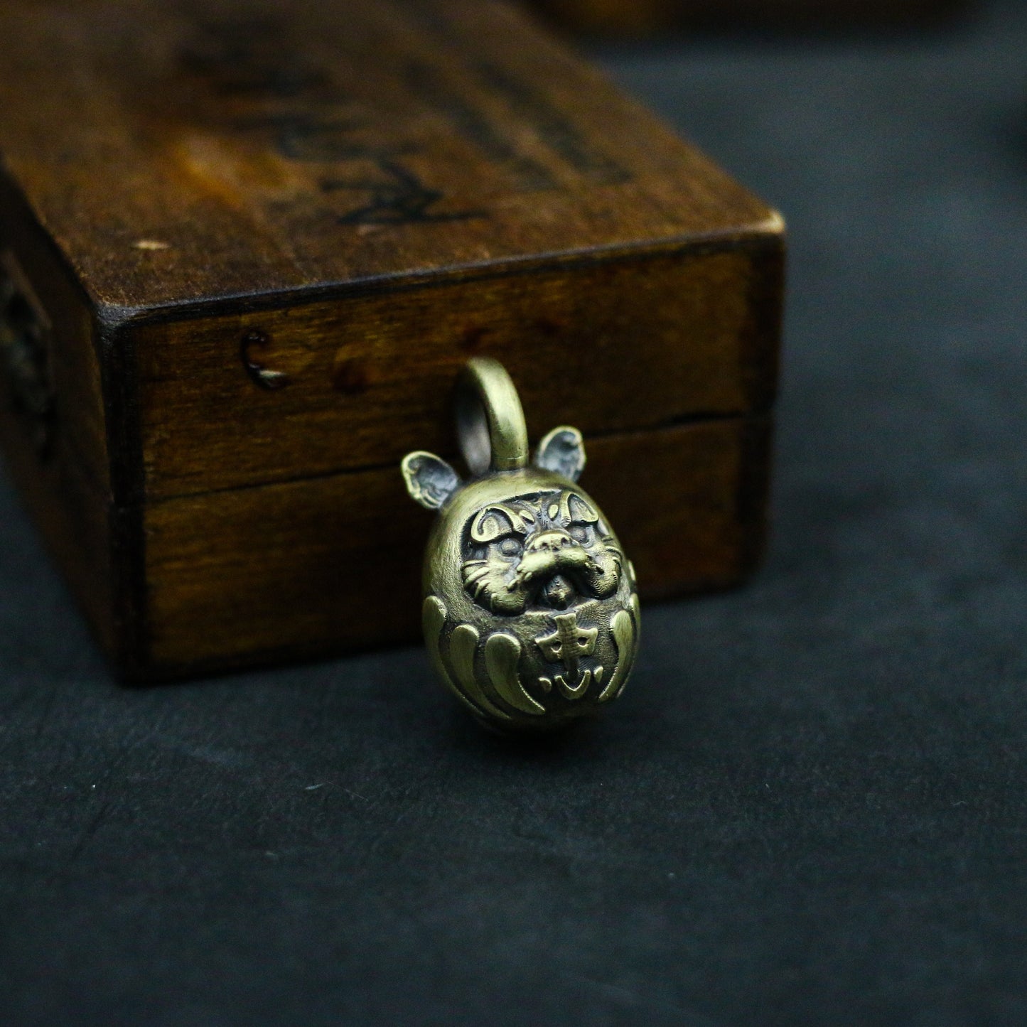 Daruma Egg Tumbler 925 Silver Necklace Pendant - Japanese Style - Classic Elements of Tattoo - Craftsman Made