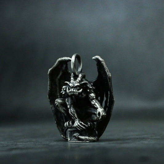 Devil 925 silver necklace pendant, bat wings monster cannibal jewelry, small gift sterling silver personality-crafted by craftsman