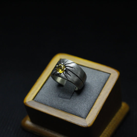 Sun and Moon Stars 925 Silver Rings,Gift for mother,Couple Rings, Inlaid Rings,Personality Gifts for Men and Women - Craftsmen made - SATANHORN