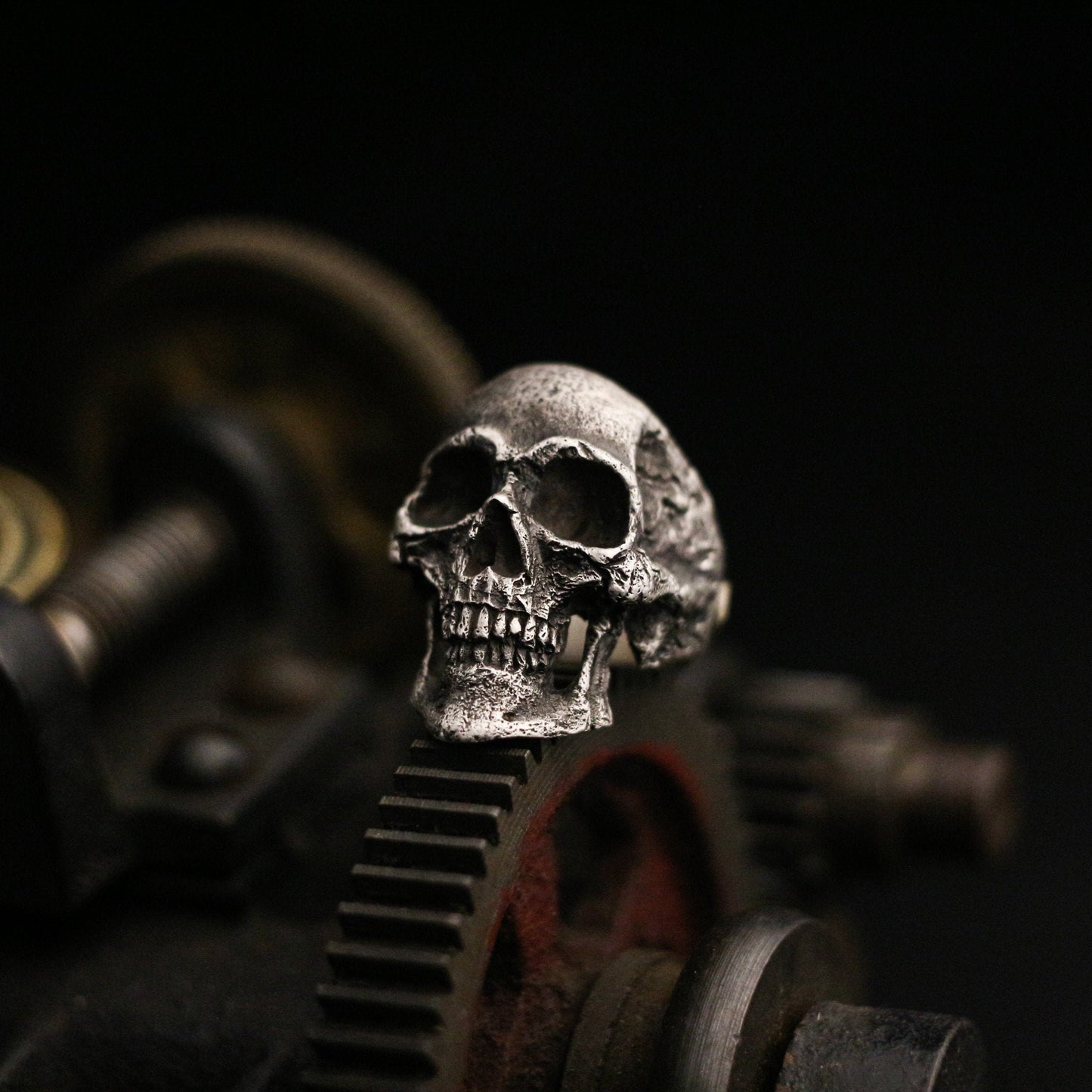 Terminator sukll 925 silver ring, sterling silver skull ring, future warrior, dark locomotive personality men's gift - Craftsman made - SATANHORN