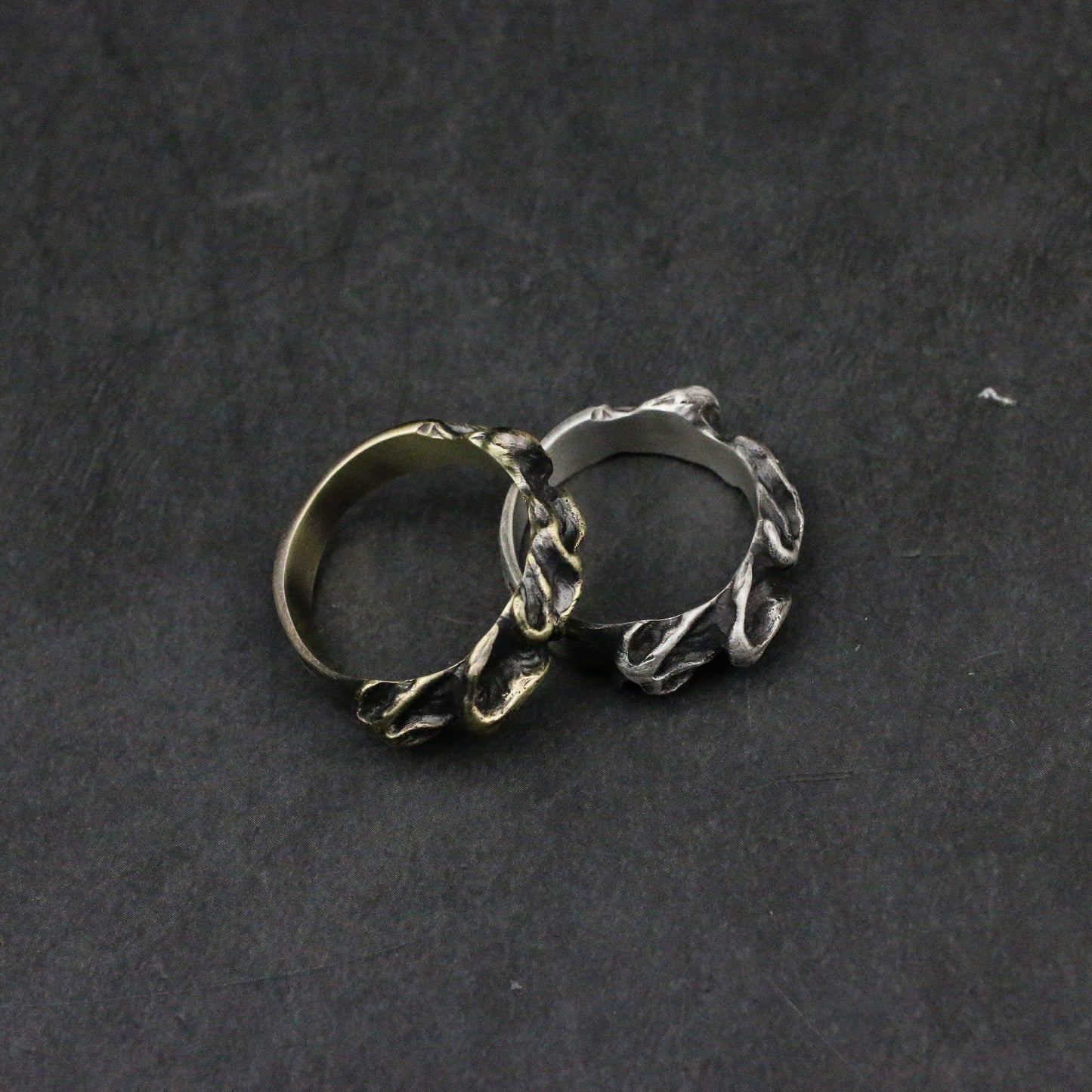 Wildfire 925 silver ring, Fire attribute five element ring, raging fire 925 sterling silver brass couple ring - crafted by craftsman - SATANHORN