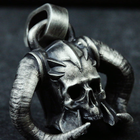 Medieval war skull spirit helmet 925 sterling silver pendant necklace,gladiator helmet war god skull pendant necklace-Craftsman made