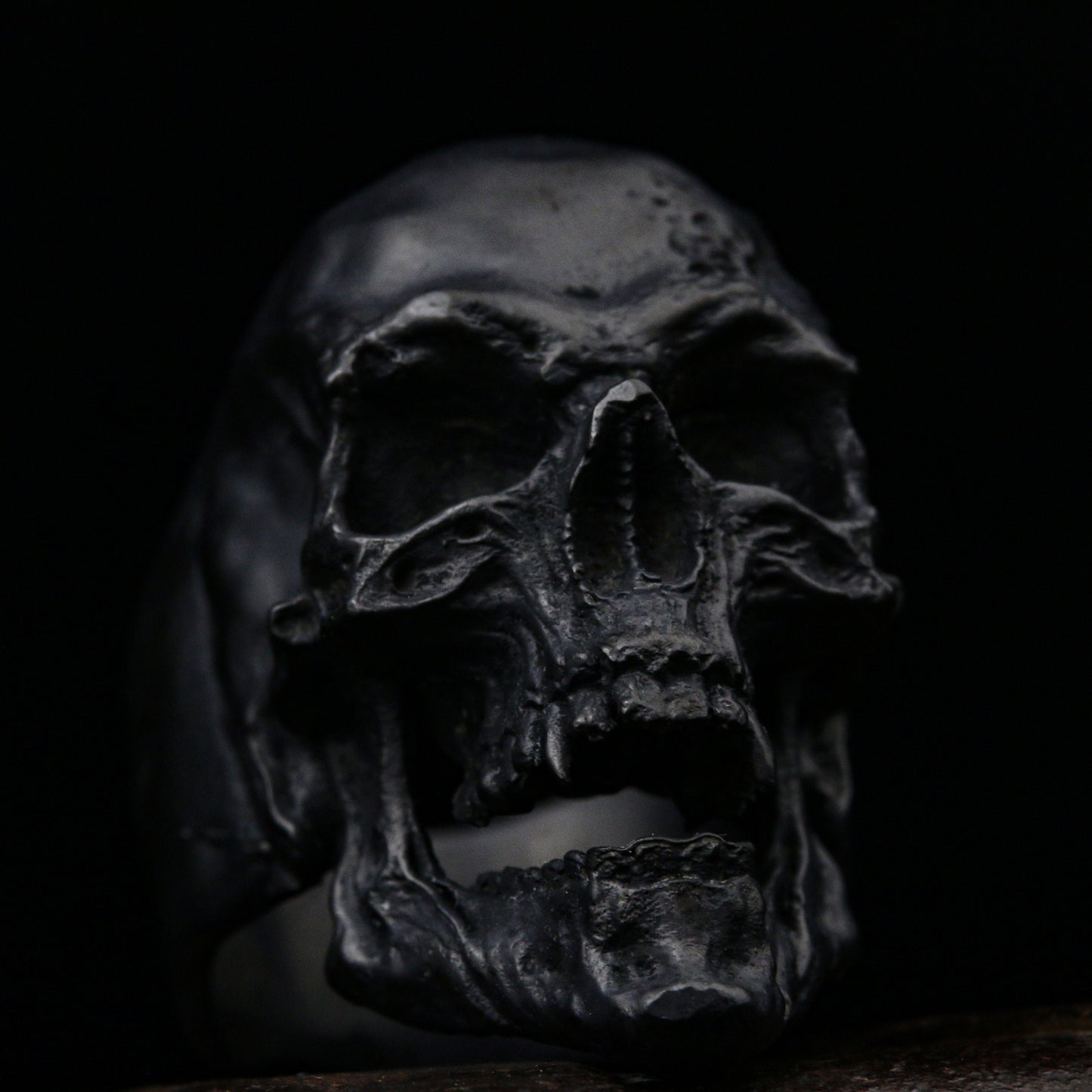 Skull ring Vampire open jaw Skull, biker masonic rock roll gothic jewelry