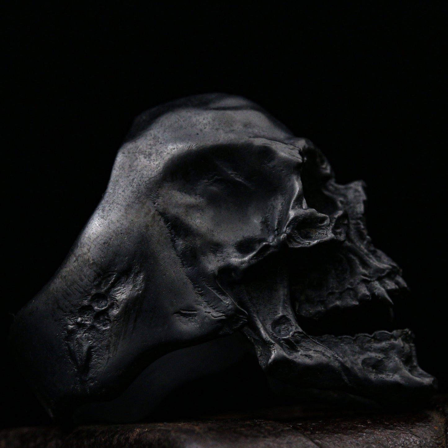 Skull ring Vampire open jaw Skull, biker masonic rock roll gothic jewelry