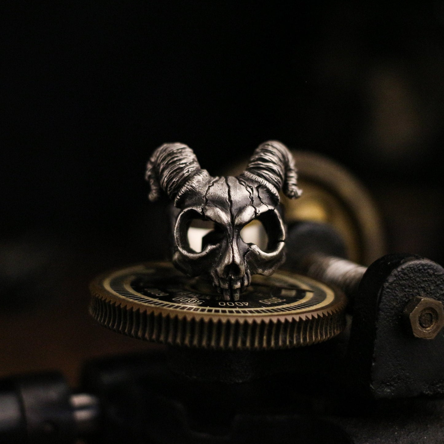 Sheep head skull 925 silver ring, Shofar skull ring, handmade sterling silver vintage punk personalized gift - Craftsmen made