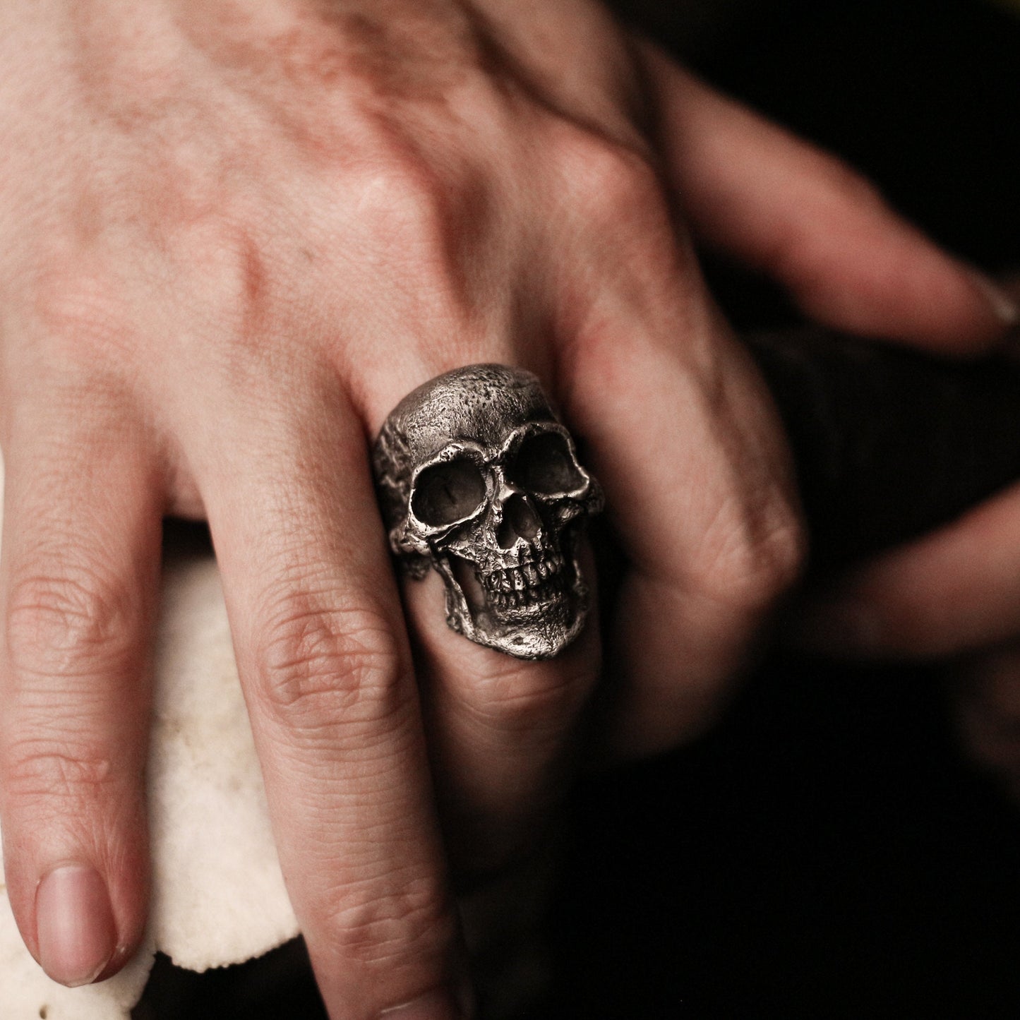 Terminator sukll 925 silver ring, sterling silver skull ring, future warrior, dark locomotive personality men's gift - Craftsman made - SATANHORN