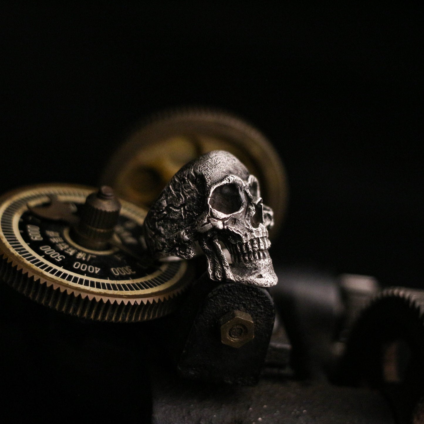 Terminator sukll 925 silver ring, sterling silver skull ring, future warrior, dark locomotive personality men's gift - Craftsman made - SATANHORN
