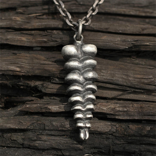 Rattlesnake Tail 925 Silver Pendant Necklace, Rattlesnake Viper Silver Jewelry, Personalized Creative Handmade Gift-Craftsman Made - SATANHORN